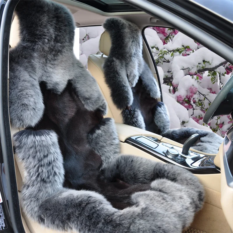 Зимний набор подушек для сиденья автомобиля из натурального меха iwool