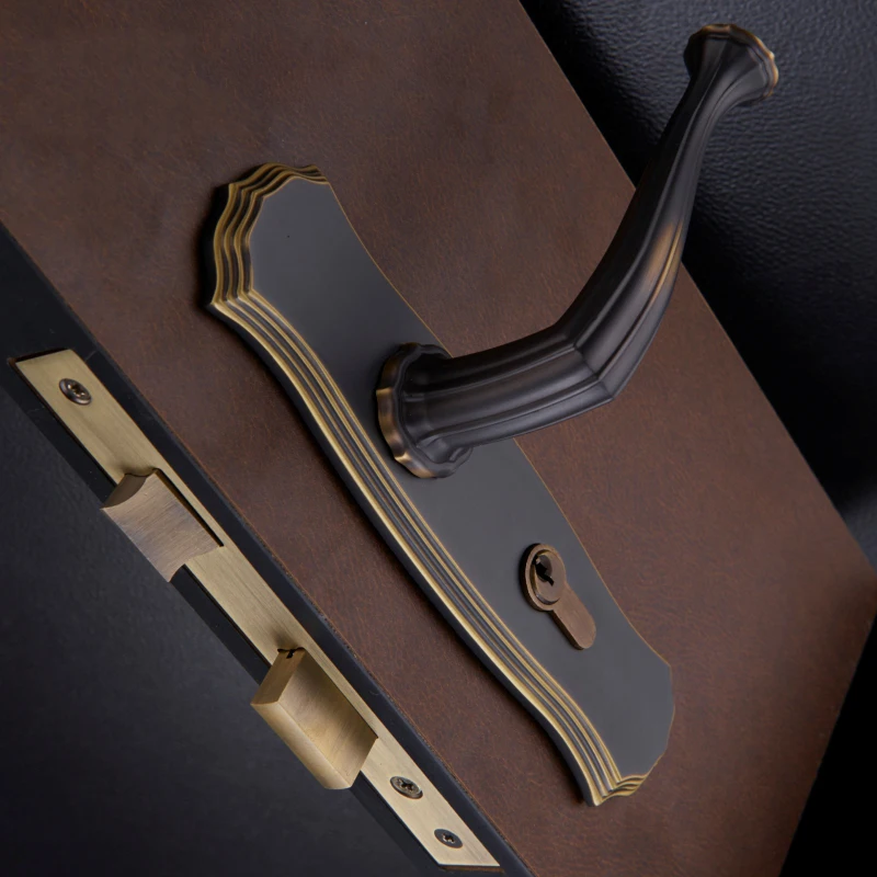  European Bedroom Brass Door Handle Lock Security Entry Split Silent Lock Core Door Furniture Indoor - 33051667288