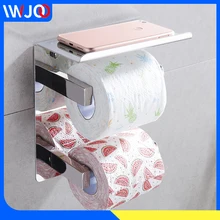 Держатель для туалетной бумаги с полкой из нержавеющей стали держатель для бумажных полотенец Настенный двойной держатель для рулонной бумаги креативная вешалка для салфеток