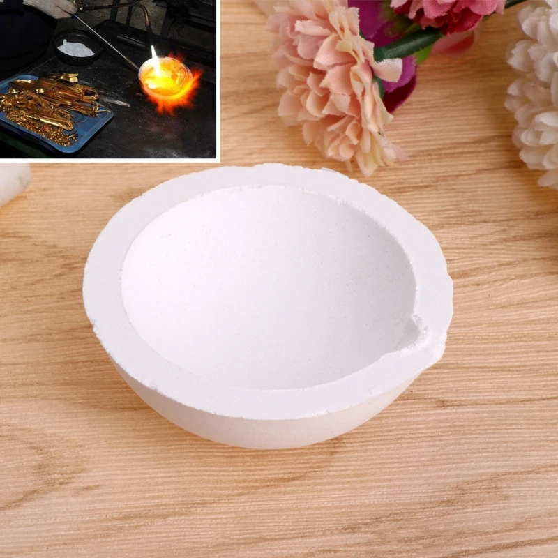 

JAVRICK 100Grams Quartz Bowl Jewelry Equipment Crucible For Melting Gold Silver Platinum Jewelry Making Tool Equipment NEW