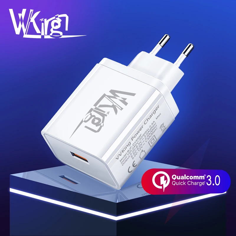 Быстрое зарядное устройство USB VVKing Быстрая зарядка 3 0 QC3.0 штепсельная вилка EU US