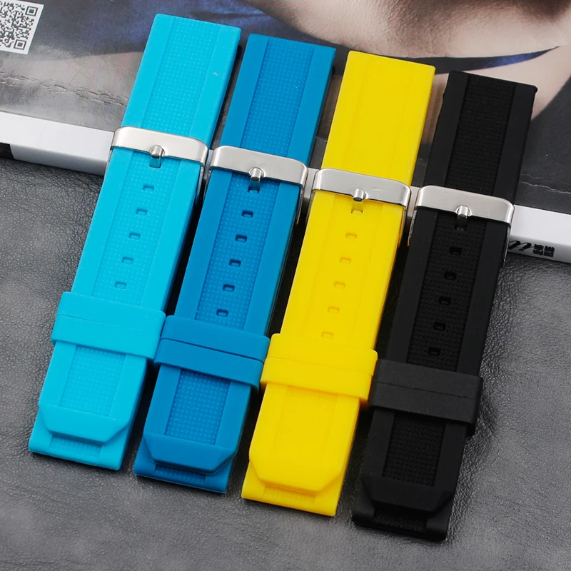 

Watch accessories silicone strap 22 mm pin buckle men and women outdoor sports waterproof natural rubber strap pin buckle