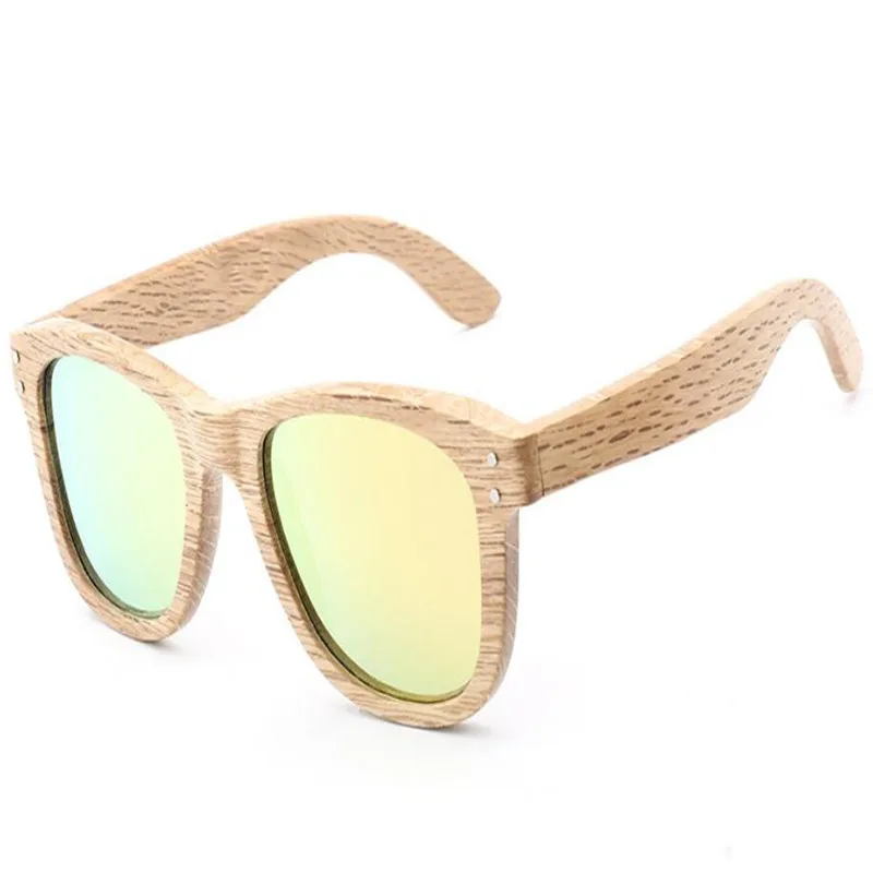 Mongoten поляризованные солнцезащитные очки с оправой, унисекс модные очки полноразмерная оправа деревянные очки UV400 защита для ретро солнечные очки для вождения - Цвет линз: COLOR4