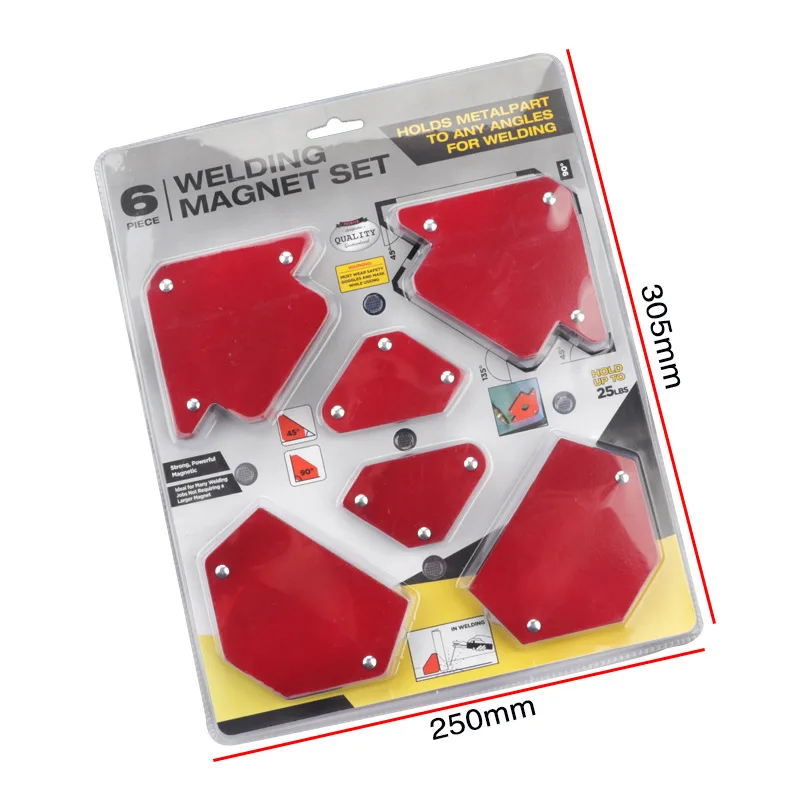 

6pcs Triangle Welding Positioner Welding Magnetic Holder Accessorie Magnetic Fixed Angle Multiple Welding Locator Tool No Switch