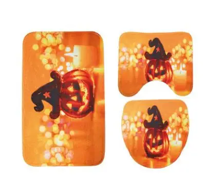 Drop Shipping Halloween pumpkin funny Bath mats Bathroom Carpet Set ...