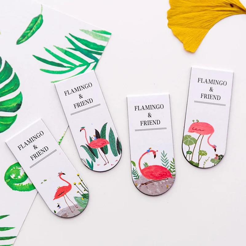 

Multi-purpose Hand Student Multifunctional Creative Small Fresh Flamingo Magnet Bookmarks 1Pcs Arrival Paging Stationery