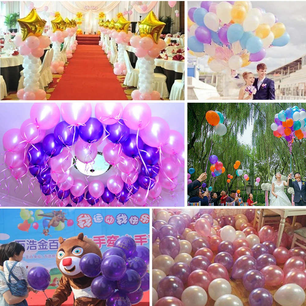 Толстые 12 дюймов латексные шары 100 шт./лот, надувные шары для дома, комнаты, дня рождения, свадьбы, вечерние, разные цвета