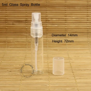 

Wholesale 100pcs/Lot Glass 5ml Spray Bottle Empty Perfume Women 1/6OZ Cosmetic Small Container Atomizer Plastic Lid Sample Jar