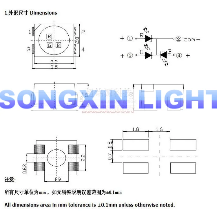 Prædike fersken Disciplinære 100pcs Smd 3528 Rgb Led Common Cathode 20ma Smt Chip Tricolor (red Green  Blue) 1210 Surface Mount Pcb Light Emitting Diode Lamp - Diodes - AliExpress