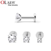 AAA Zircon Gem 316L Surgical Steel  Cartilage Tragus  Stud Piercing Earrings ► Photo 1/2