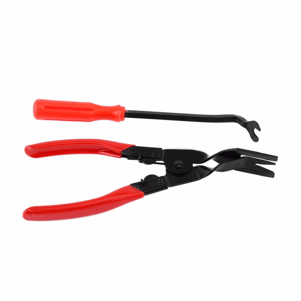 

2pcs/Set Auto Car Bike Interior Door Card Panel Trim Clip Removal Pliers Pry Bar Upholstery Tool Car Door Trim Clip Remover