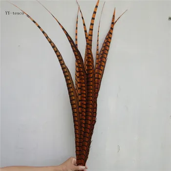 

100 Pcs/Lot 32-36inch 80-90cm Lady Amherst Pheasant Tail Feathers diy jewelry Wedding Decorations Orange Pheasant Feathers plume