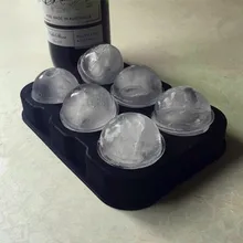Силиконовые 6 отверстий Ice Cube Бал питьевой вина лоток кирпич Круглый чайник Плесень Сфера плесень бар Хоккей Maker
