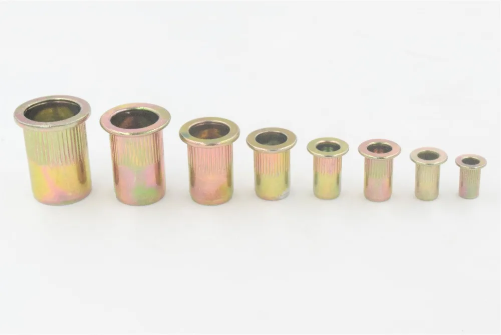 

20pcs/set M3-M12 Flat Metric Threaded Rivet Nuts Carbon Steel Flange Rivnut Insert Nutsert Nuts Fastener Wholesale