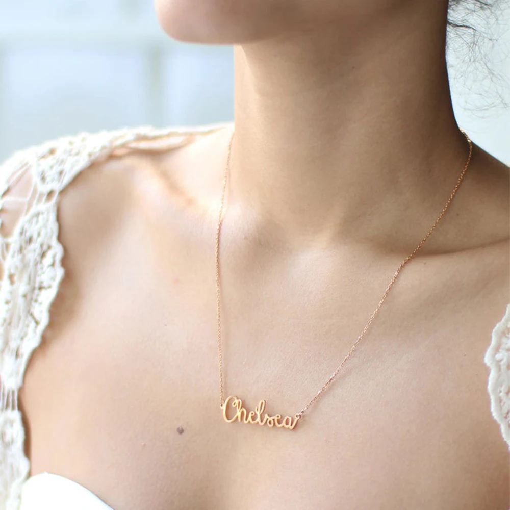 HIYONG ожерелье с именами на заказ, индивидуальное Золотое серебряное именное ожерелье, очаровательное ювелирное изделие, подарок для женщин, лучшие подарки