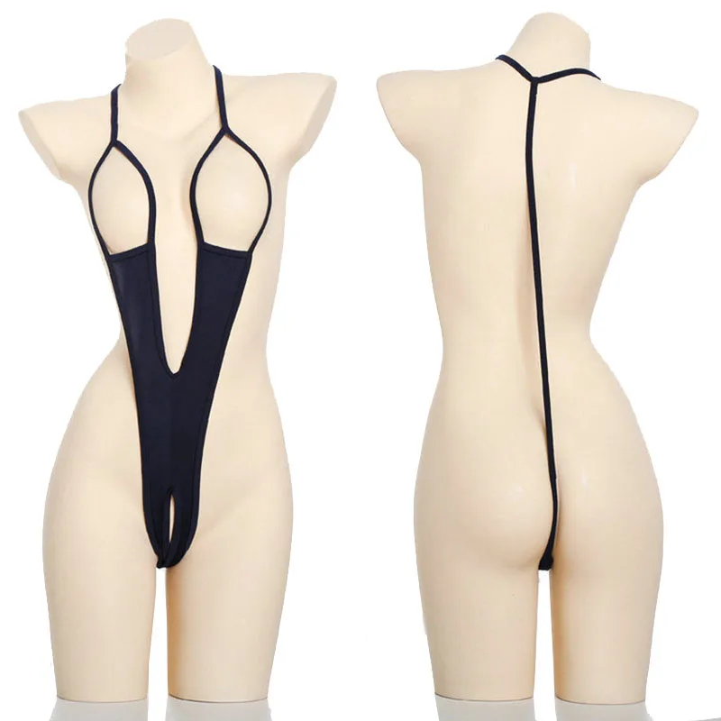 

Sexy Women's Lingerie One Piece Pajamas Hollow Three-point Open Boobs Crotchless Bodysuit Baby Doll Sexiest Nightwear