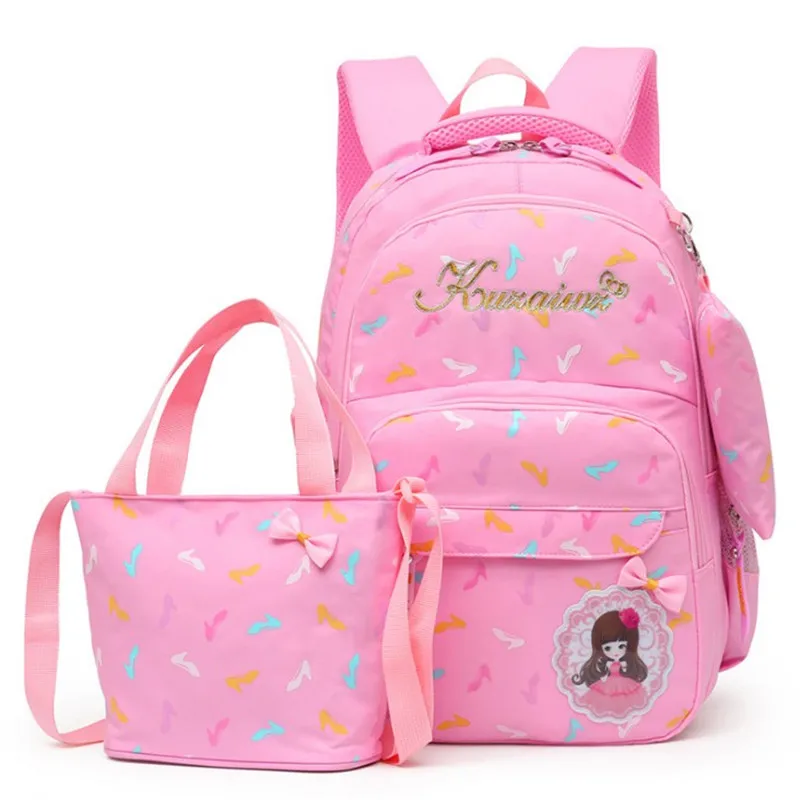 2 Pcs/Sets School Bag For Girl Kids Children Waterproof Orthopedic Backpack Cartoon Butterfly Book Bags P1161 | Багаж и сумки