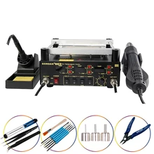 Горячая воздушная Тепловая пушка GORDAK 863 3 в 1 паяльная станция BGA+ Электрический паяльник+ Инфракрасная станция предварительного нагрева