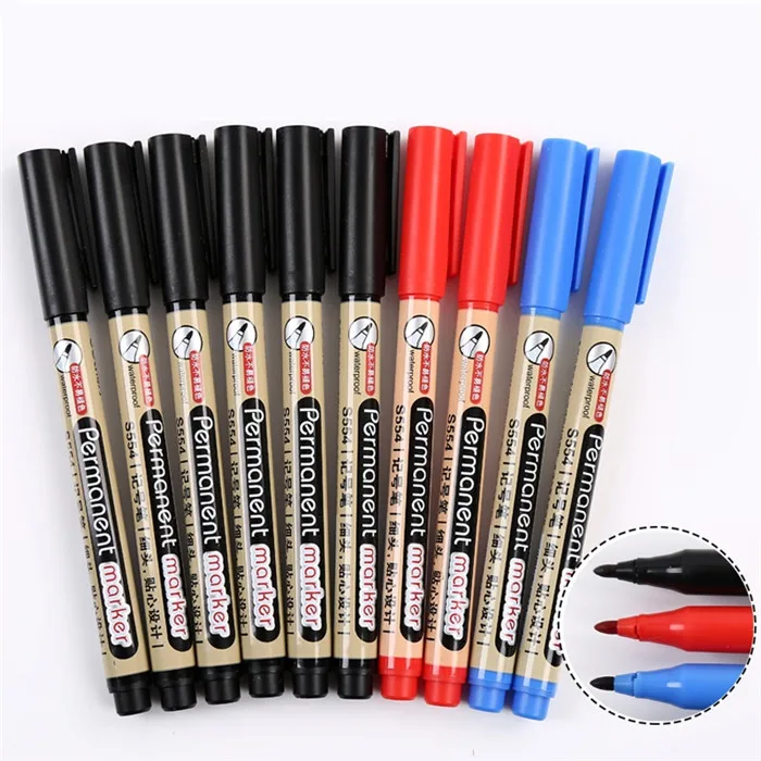 Deli Fast Dry Permanent Oil Marker Pens For Tires CD Fabric Waterproof Drawing Signature Greeting Card Calligraphy Graffiti Pen  (3)