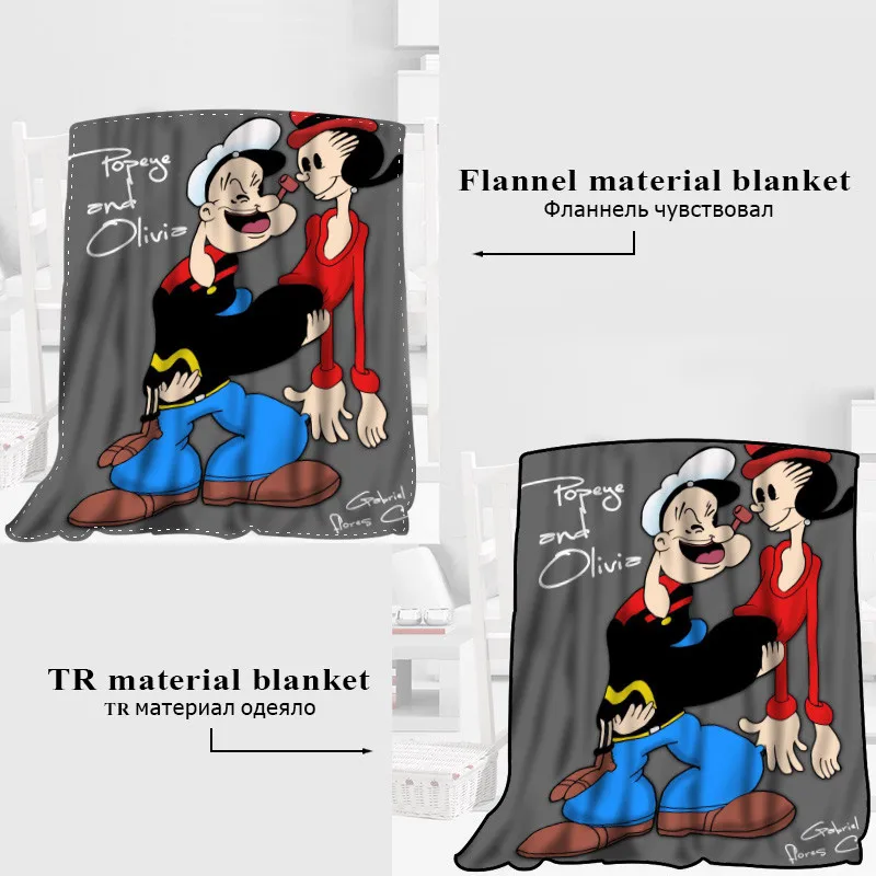 Пользовательские Popeye матросское одеяло TR/из фланелевой флисовой ткани одеяло Новогоднее украшение Удобная теплая супер мягкая спальня