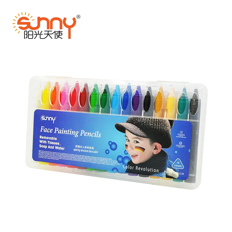 Sunny 16 Colors Face Painting Face Paint Crayon Christmas Body Painting Stick For Children Party Makeup Splicing Structure
