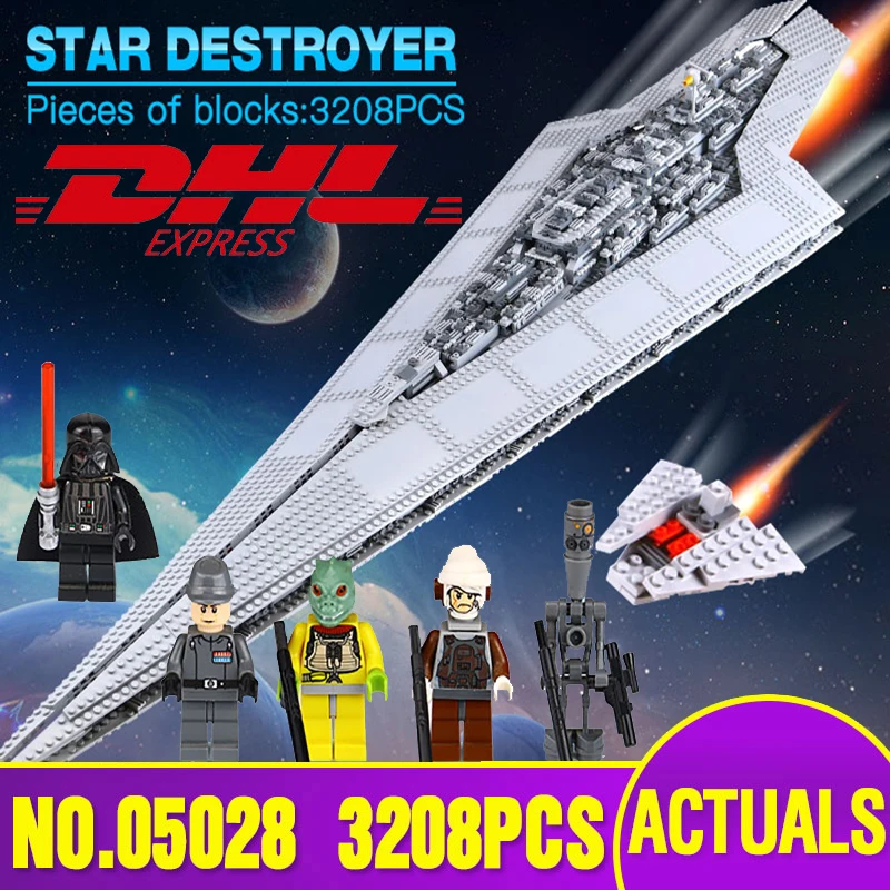 DHL 05028 Star Plan Toys серии Execytor супер Звездный Разрушитель Набор строительных блоков кирпич Совместимость с 10221 модель детской игрушки