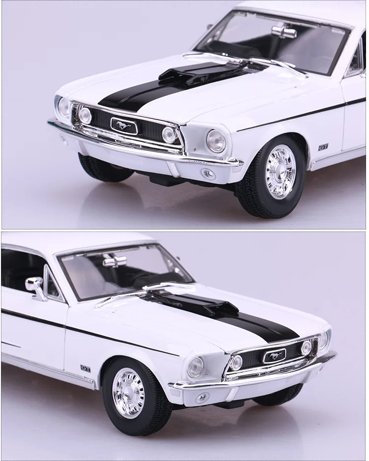 Коллекционные модели автомобилей из сплава Stactic Scale, литые под давлением mkd3, детские игрушки, 1:18, автомобильный автомобиль 1967 Ford Mustang GT, спортивный автомобиль для мышц