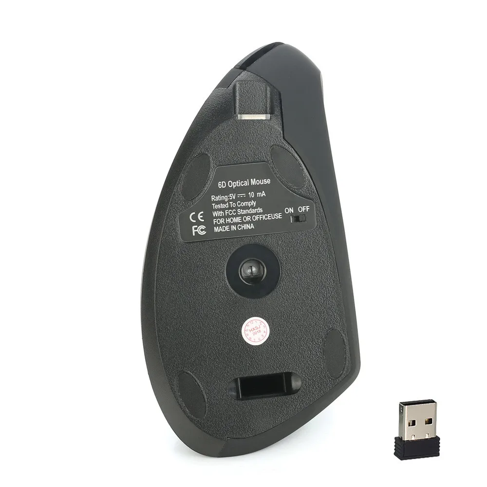 Профессиональный оптический Беспроводной Мышь 2,4 ГГц Игры Эргономичный дизайн Вертикальный Мышь 2400 Точек на дюйм USB Мыши для портативных