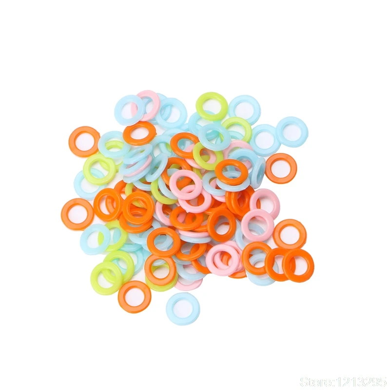 

100Pcs/Pack DIY Crochet Ring Circle Hook Plastic Craft Tool for Handbag Car Seat