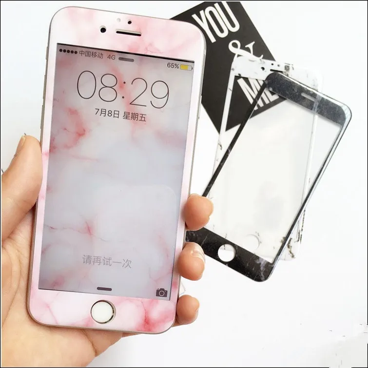 Marble Grain Shatter Proof Tempered Glass Film Front Screen Protector Decal for iphone6/6s Plus Body Protection | Мобильные телефоны