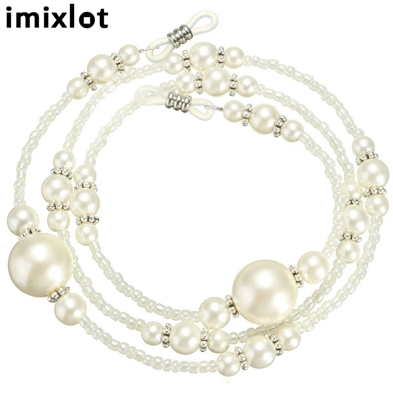 

Fashion White Imitation Pearl Design Glasses Chain Eyewear Cord Reading Glass Neck Strap Eyeglass Holder Accessories