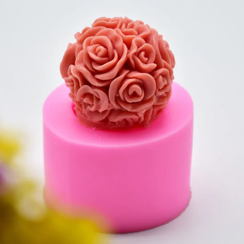 Aouke 3D Роза силиконовая форма для изготовления мыла вручную Свеча Плесень Gummies мусс сахар плесень