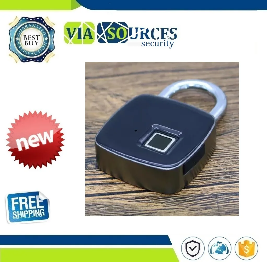 

USB Rechargeable Smart Keyless Fingerprint Lock IP65 Waterproof Anti-Theft Security Padlock Door Luggage Case Lock