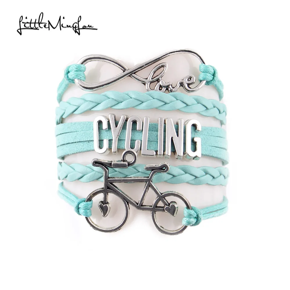Little MingLou Infinity Love Cycling Bracelet Bike Charm Sport Hobby Bracelets & Bangles For Women Men Jewelry bracelet jewelry