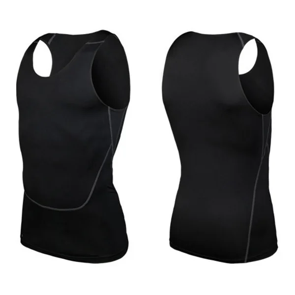 

2019 Compression Shirts Tank Tops Men Weight Lifting Fitness Breathable Quick Dry Baselayer Black Sleeveless Tops