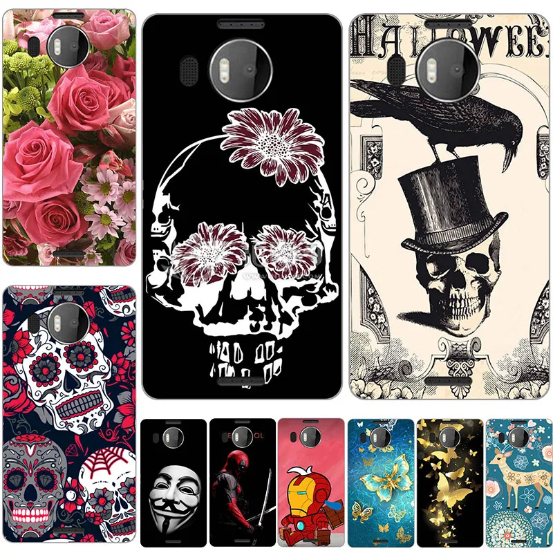 

Patterned Case for Microsoft Nokia Lumia 950XL Back Cover Flower Cat Dog Printed Butterfly Animal Soft Silicone Phone Case