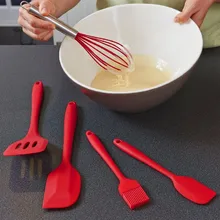 Utensilios de cocina de Silicona Utensilios de Cocina Utensilios De Cocina De Silicona 5 Unids/set Higiénico Sólido Revestimiento