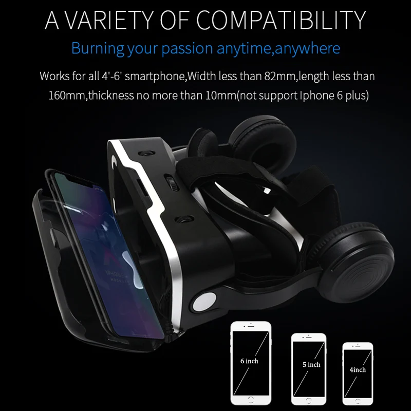 Очки виртуальной реальности VR Shinecon 6 0 G04E очки Google Cardboard с креплением на голову для