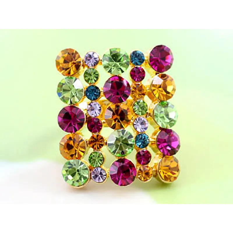 Разноцветное кольцо с австрийским кристаллом CSR075|austrian crystal|ring crystalring queen |