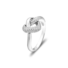 FANDOLA Rings 925 Sterling Silver Knotted Heart Ring Silver Rings for Women anillos mujer bague femme natural yellow stone ring 925 sterling silver bague femme wedding punk statement pure s925 thai silver rings for women jewelry