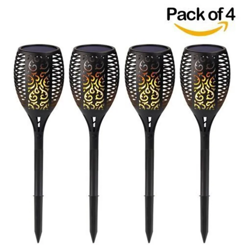 

4PCS 96 LEDs Solar Flame Flickering IP65 Waterproof Landscape Garden Yard Lamp Torch LED Solar Lamp Outdoor Retro Streetlight