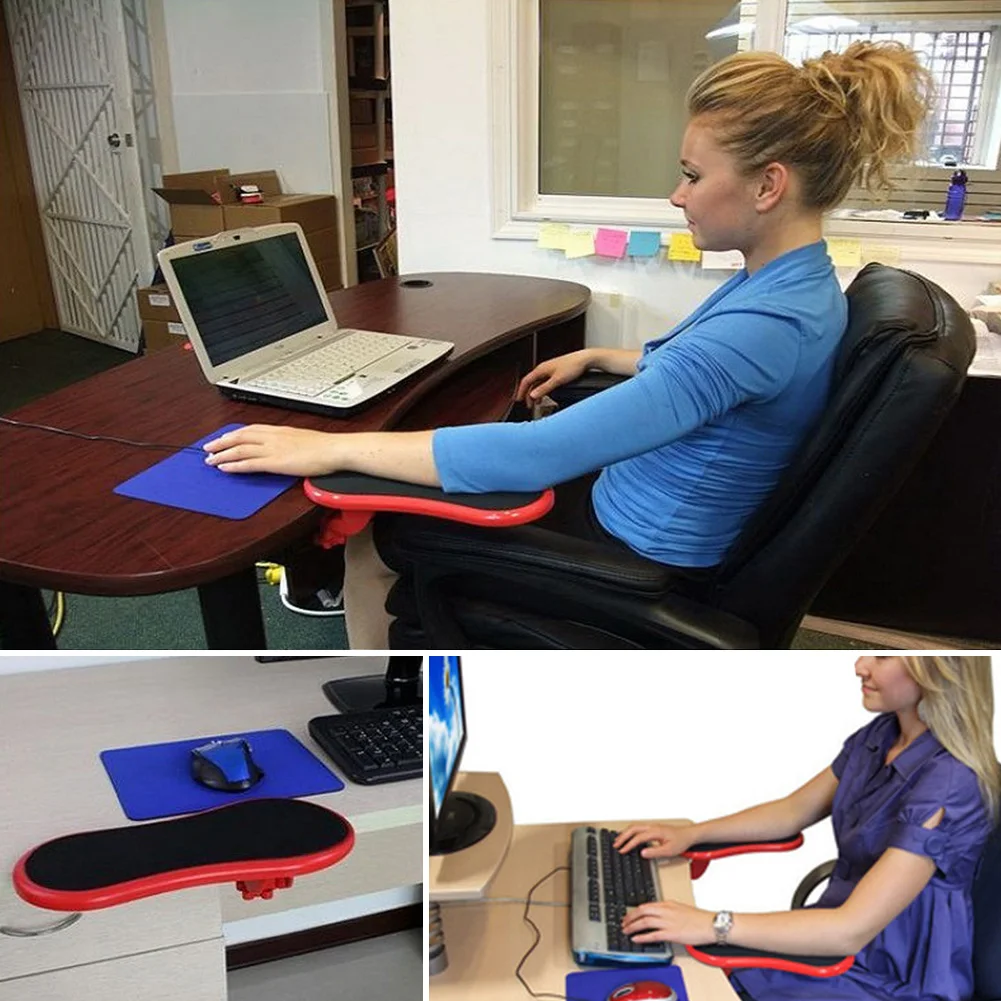 

Hand Shoulder Protect Rotatable Mouse Pad Arm Support Desk Attachable ABS Easy Install Plate Wrist Rest Computer Table