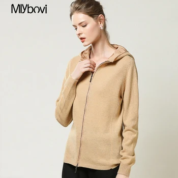 

Apricot Women Slim Sweater Coat Zipper Women Knit Sweater Coat Fall 2018 Fashion Casual O Neck Basic Sweater Solid femme Sweater