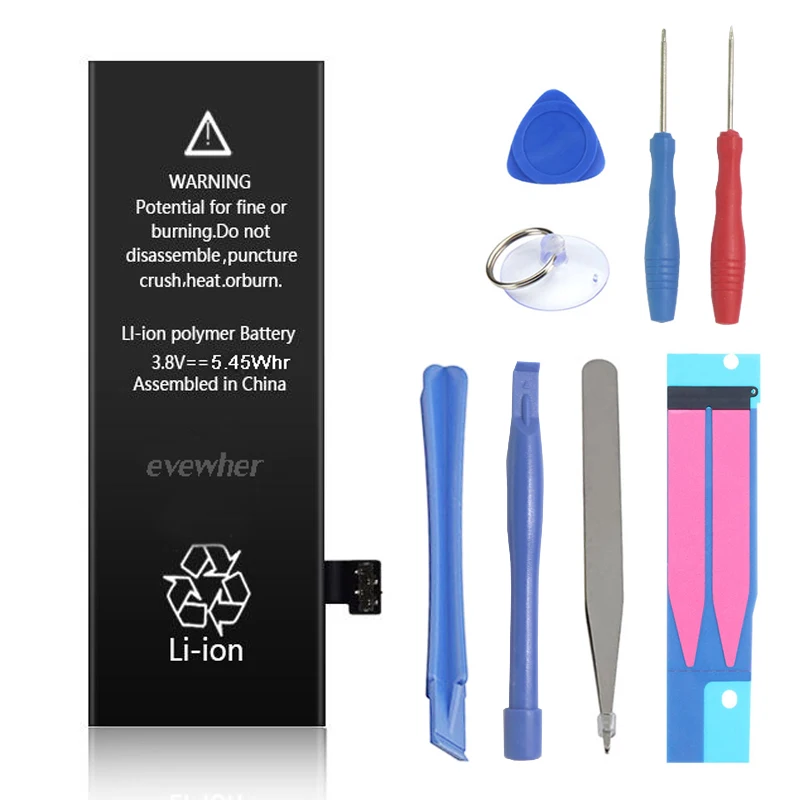 Evewher для iphone 5 батарея 100% Новая мобильного телефона 1440 mah наклейка емкости Замена