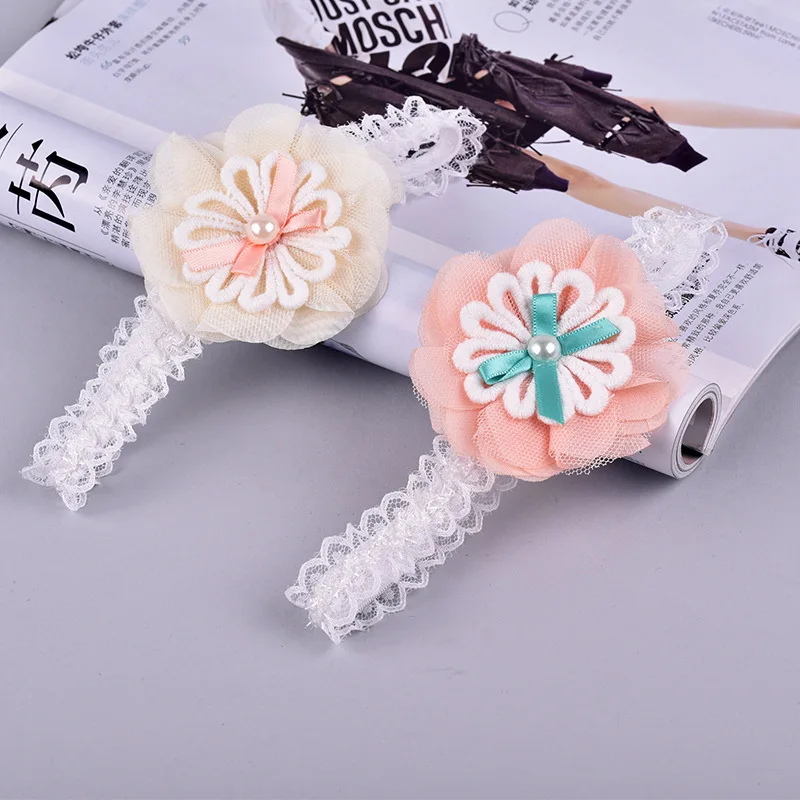 

Sweet Girls Lace Bowknot Headbands Infant Children Pink White Cute Hairband School Kids Lovely Headwear Newborn Hair Accessories