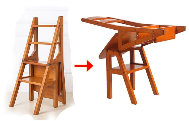 Online Convertible Multi Functional Four Step Library Ladder Convertible Multi Functional Four Step Library Ladder Chair In 3 Color Furniture Folding Wood For Home