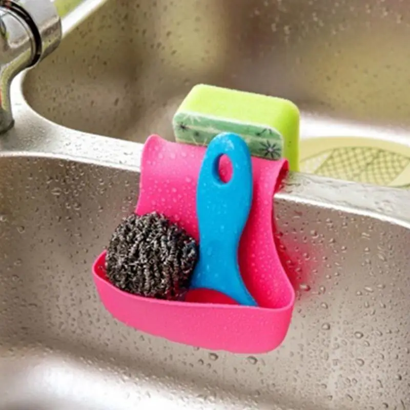 

Kitchen Accessories Double sink saddle style kitchen organizer storage sponge holder rack tool