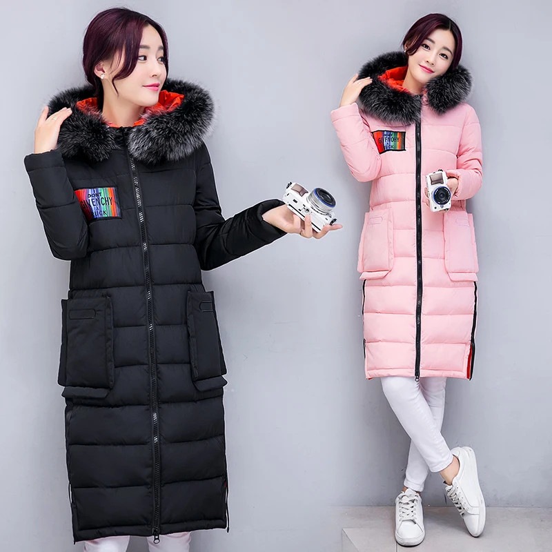 

Hot Style Comfortable Winter Warm Down Coats 2016 New Women Hooded Fur Collar Cotton Padded Jacket Plus Size Parka