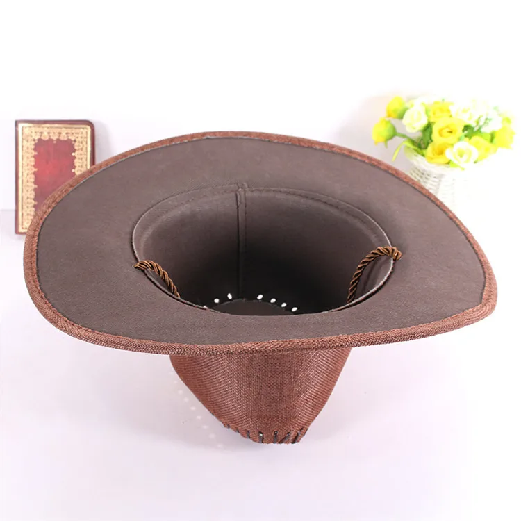 Hot Sale Western Cowboy Style Man Beach Tide Hat Sunscreen Hat Summer Outdoor Sunshade Straw Hat ACA45 (12)
