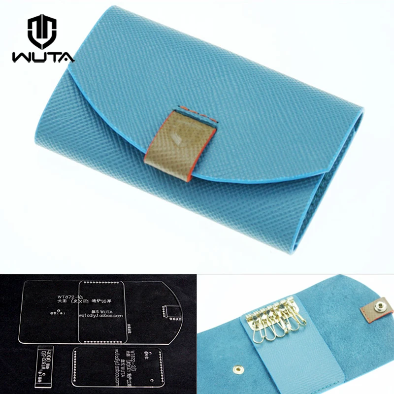 

WUTA 872 NEW DIY Leather Key Holder Clear Acrylic Template Handmade Key Chain Accessories Pattern Leather Craft Cut Model Tools
